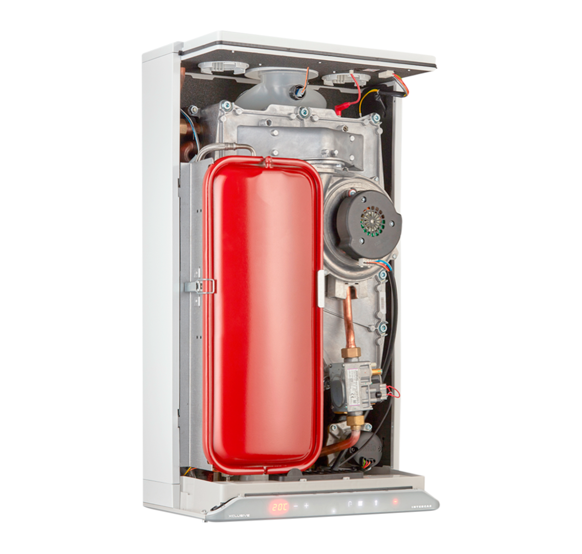 Interior de una caldera de condensación con microacumulación . Caseragua