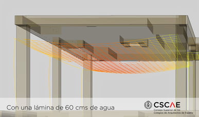 Deformación del forjado bajo efectos del agua