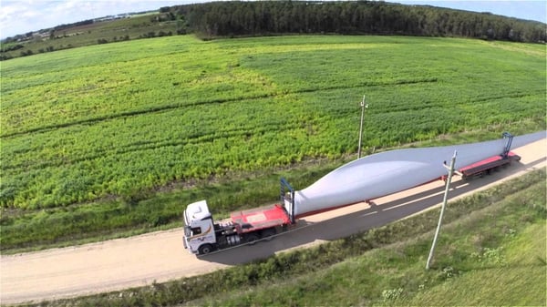 transporte de elices de aerogeneradores