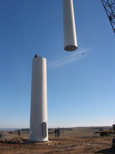 montar aerogeneradores con gruas